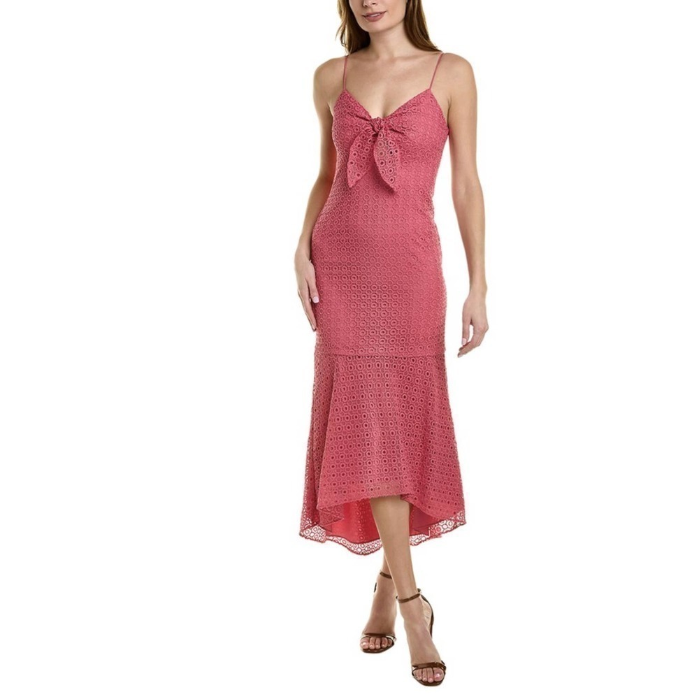 Aidan Mattox By Aiden‎ Lace Midi Dress in Pink